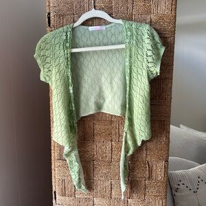 Vintage 2005 crochet wrap, embroidery & beading. Nordstrom, Couleur de Rose